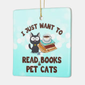 Ik wil alleen boeken en huiskatten lezen keramisch ornament (Links)
