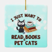 Ik wil alleen boeken en huiskatten lezen keramisch ornament (Achterkant)