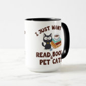 Ik wil alleen boeken en huiskatten lezen mok (Voorkant rechts)