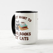 Ik wil alleen boeken en huiskatten lezen mok (Voorkant links)
