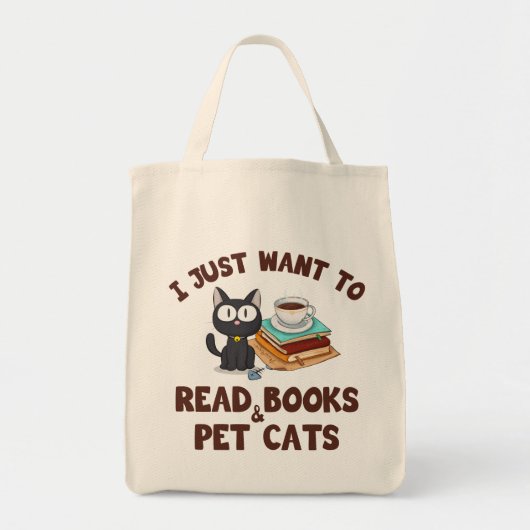 Ik wil alleen boeken en huiskatten lezen tote bag (Voorkant)