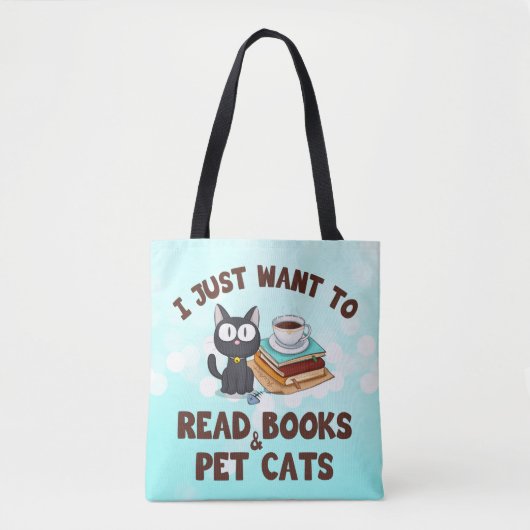 Ik wil alleen boeken en huiskatten lezen tote bag (Voorkant)
