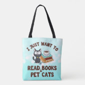 Ik wil alleen boeken en huiskatten lezen tote bag (Achterkant)