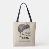Ik wil alleen Kiwi Bird Natuur zijn Tote Bag (Achterkant)