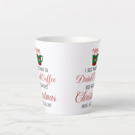 Ik wil alleen koffie drinken en kerstmis kijken. latte mok (Voorkant)