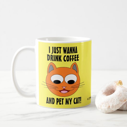 IK WIL ALLEEN KOFFIE DRINKEN EN MIJN KAT PLAATSEN! KOFFIEMOK (Met donut)