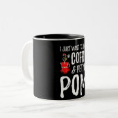 Ik wil alleen koffie Drinken en mijn pom inpakken Tweekleurige Koffiemok (Voorkant links)