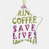 Ik wil alleen koffie drinken en selfies nemen keramisch ornament (Links)