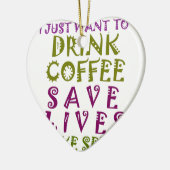 Ik wil alleen koffie drinken en selfies nemen keramisch ornament (Links)