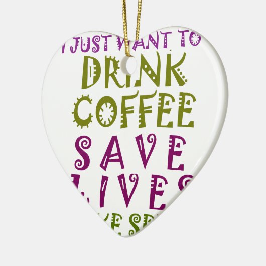 Ik wil alleen koffie drinken en selfies nemen keramisch ornament (Links)