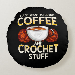 Ik wil alleen koffie en haknoten Drinken. Rond Kussen