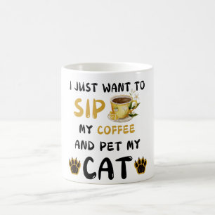 Ik wil alleen koffie en m'n kat koffie ca's zetten koffiemok