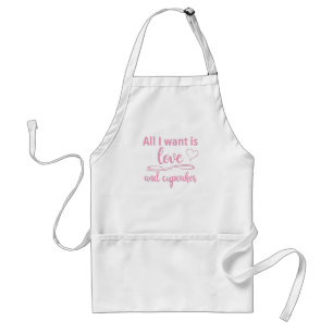 Ik wil alleen liefde en cupcakes. standaard schort