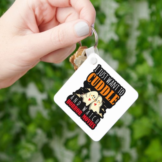 Ik wil alleen maar afschuiven en horrorfilms bekij sleutelhanger (Hand)