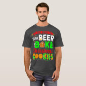 Ik wil alleen maar bier Drinken en kerstmis boren T-shirt (Voorkant volledig)