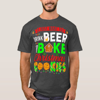 Ik wil alleen maar bier Drinken en kerstmis boren T-shirt