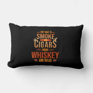 Ik wil alleen maar Cigars Drink Whiskey Relax roke Kussen