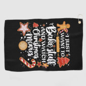 Ik wil alleen maar dingetjes bakken en kerstfilms  golfhanddoek (Horizontaal)