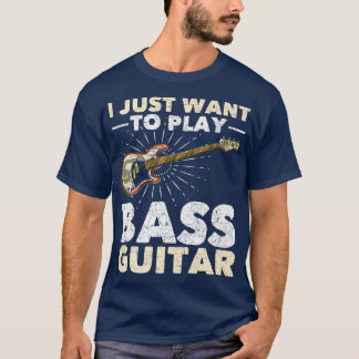 Ik wil alleen maar een bass Guitar Bassige Music F T-shirt