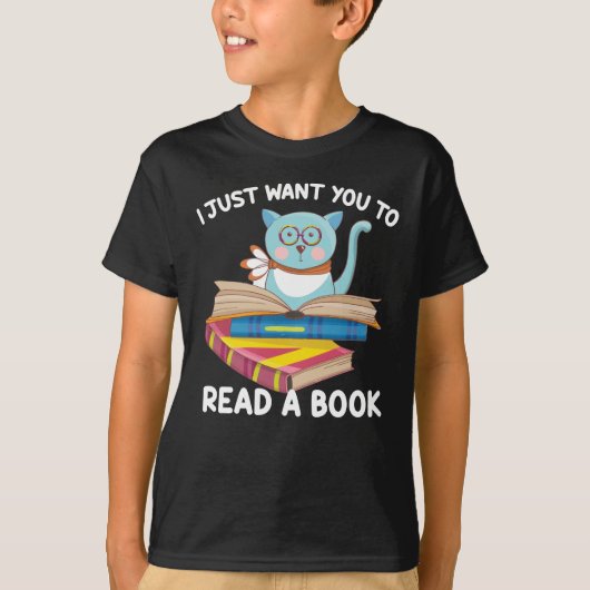 Ik wil alleen maar een boek lezen t-shirt (Voorkant)