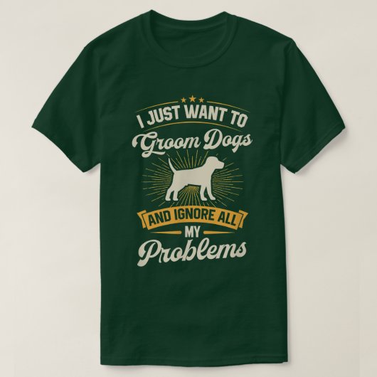 Ik wil alleen maar honden kweken en al mijn proble t-shirt (Design voorkant)