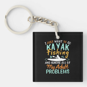 Ik wil alleen maar Kayak Gevist hebben Sleutelhanger