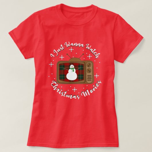 Ik wil alleen maar kerstfilms bekijken t-shirt (Design voorkant)