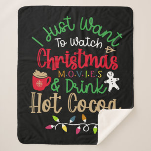 Ik wil alleen maar kerstfilms en Drink Hot zien Sherpa Deken