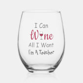 Ik wil alleen maar leraar wijnglas zonder voet (Voorkant)