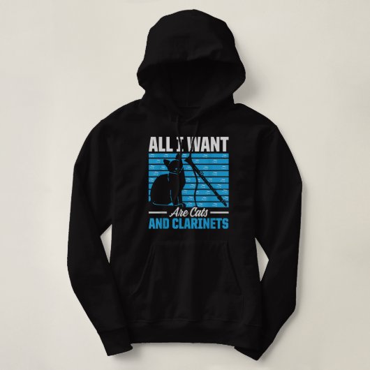 Ik wil alleen maar Mannen en Clarinets... grappige Hoodie (Design voorkant)