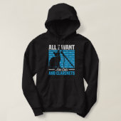 Ik wil alleen maar Mannen en Clarinets... grappige Hoodie (Design voorkant)