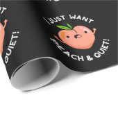 Ik wil alleen maar Peach en Quiet Fruit Pun Dark B Cadeaupapier (Rol Hoek)