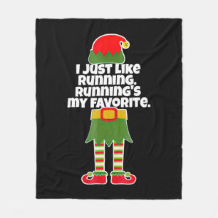 Ik wil alleen maar rondrennen met kerst Elf. Fleece Deken