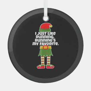 Ik wil alleen maar rondrennen met kerst Elf. Glas Ornament