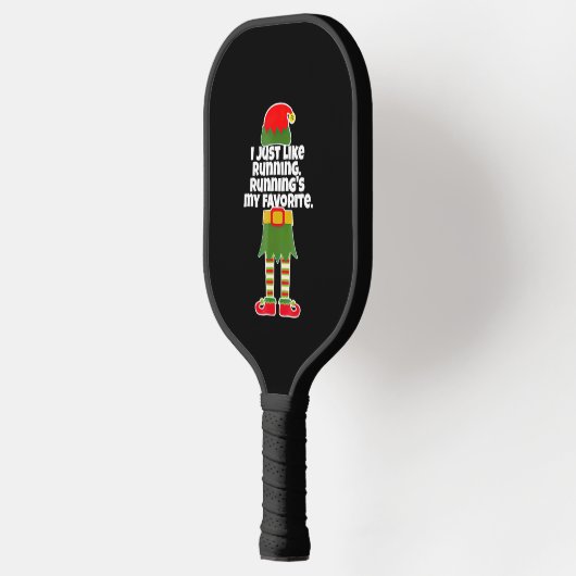 Ik wil alleen maar rondrennen met kerst Elf. Pickleball Paddle (Links)