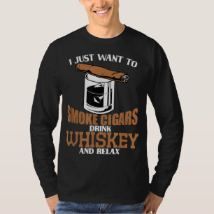 Ik wil alleen maar sigaren drink whiskey en rea ro t-shirt