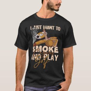 Ik wil alleen maar sigaretten roken en Golf spelen T-shirt