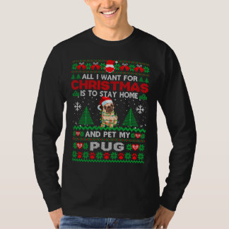 Ik wil alleen maar thuis blijven en mijn hond aaie t-shirt
