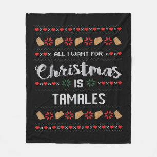 Ik wil alleen maar wat eten en kerstmis kijken fleece deken