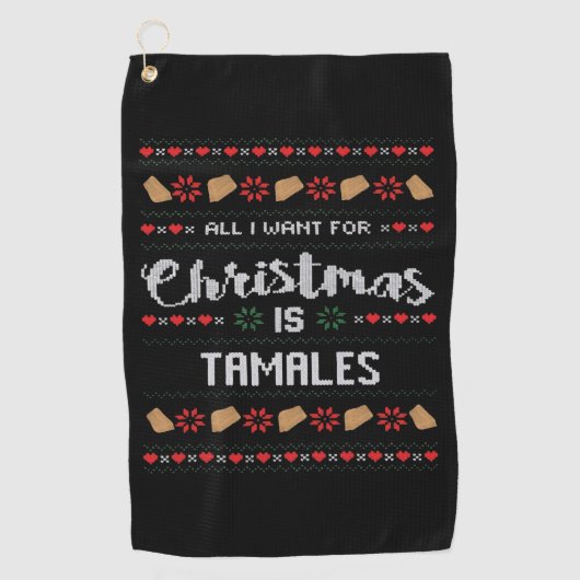 Ik wil alleen maar wat eten en kerstmis kijken golfhanddoek (Voorkant)