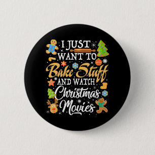 Ik wil alleen maar wat eten en kerstmis kijken ronde button 5,7 cm