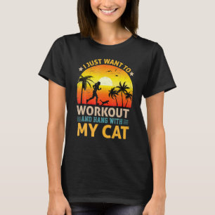 Ik wil alleen maar werken en hangen met mijn kat-h t-shirt