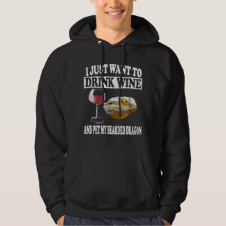 Ik wil alleen maar wijn Drinken en m'n borstkas la Hoodie