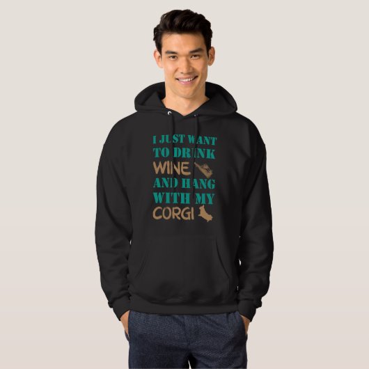Ik wil alleen maar wijn en hand Drinken met mijn C Hoodie (Voorkant volledig)