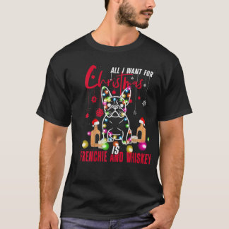 Ik wil alleen met kerst Frenchie en Rums. T-shirt
