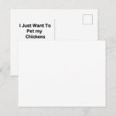 Ik wil alleen m'n kippen pakken, grappig, humor briefkaart (Voorkant / Achterkant)