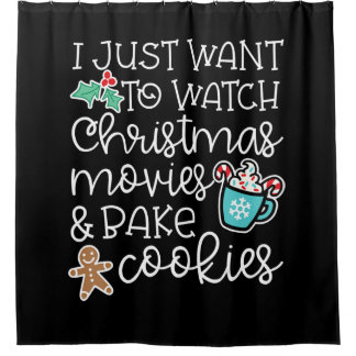 Ik wil alleen naar kerstfilms kijken met koekjes douchegordijn