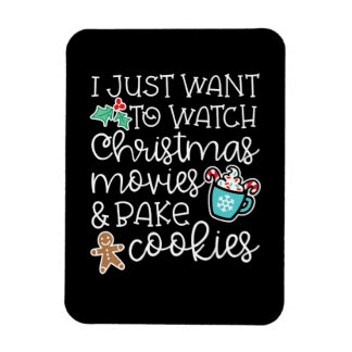 Ik wil alleen naar kerstfilms kijken met koekjes magneet