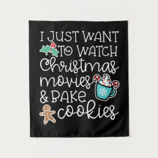Ik wil alleen naar kerstfilms kijken met koekjes wandkleed