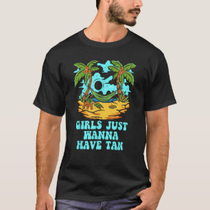 Ik wil alleen Tan Beach Summer Ocean Tropical T-shirt